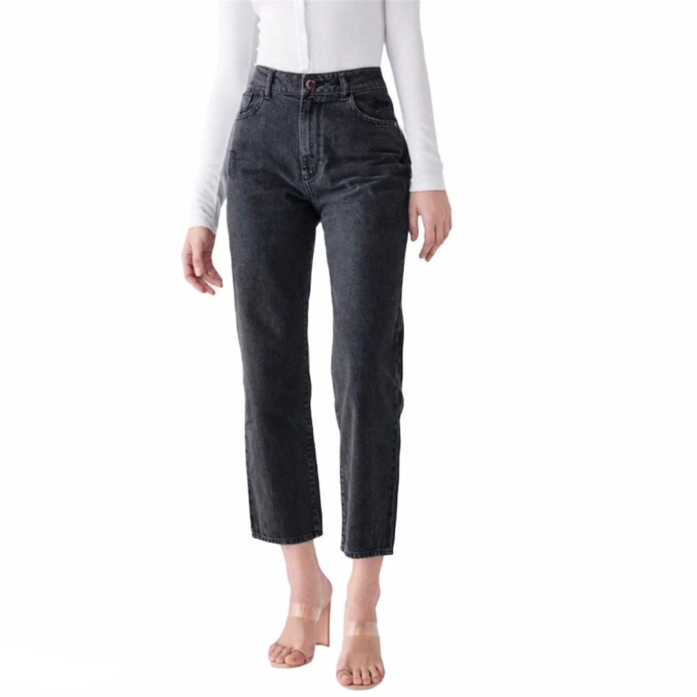 DL1961 Size 27 High-Rise Distressed Jeans - Grey/Black - Picture 3 of 12